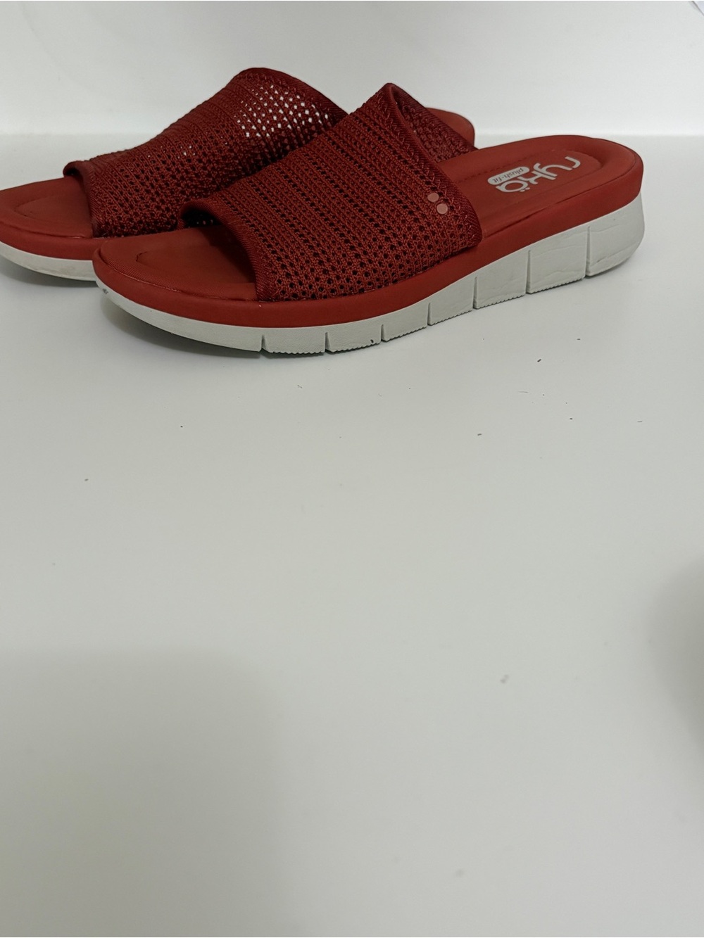 Ryka Burnt Red Knit Slide Mules - Breathable Slip-On Comfort
